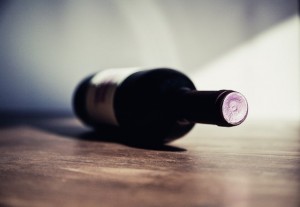 bottle of wine on the floor